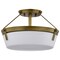 Nuvo Rowen 3-Light Semi Flush Natural Brass Etched White Glass 60/7753 - alternate 1